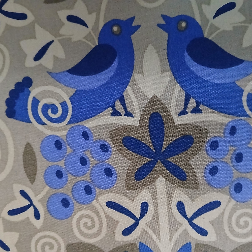 4 Yards Jane Sassaman Scandia Vineyard Cotton Fabric Free Spirit Bluebirds